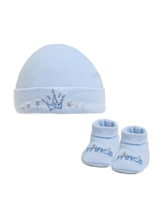 Soft Touch Kids Beanie Set with Socks Fabric Light Blue for Newborn 2pcs