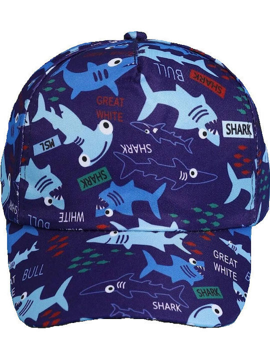 Fabric Kids' Jockey Hat Blue Sharks 52-54cm 4-10 Years Tatu Moyo