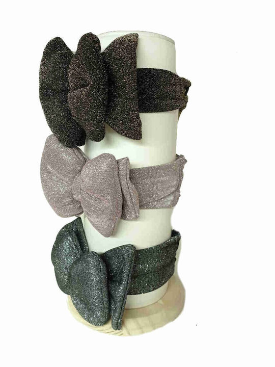 Baby-Stirnband Pom-Pom Lame Glänzender Schleife Rosa Baby-Stirnband Pom-Pom Lame Glänzender Schleife Rosa