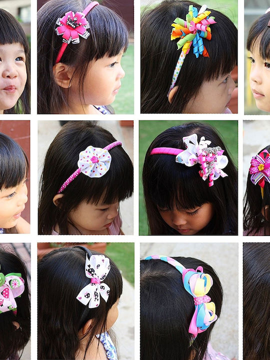 Multicolour Kids Headbands Set with Bow 6pcs