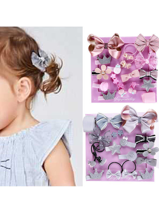 Elecool Set of Kids Hair Clips with Hair Clip / Rubber Band 18pcs
