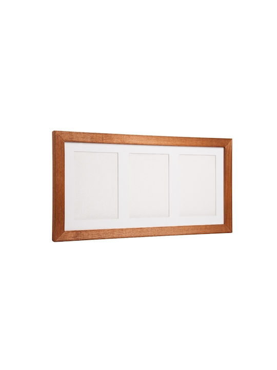 Triple Wooden Picture Frame for Kids Photos Dark Brown Odcisk Bobasa