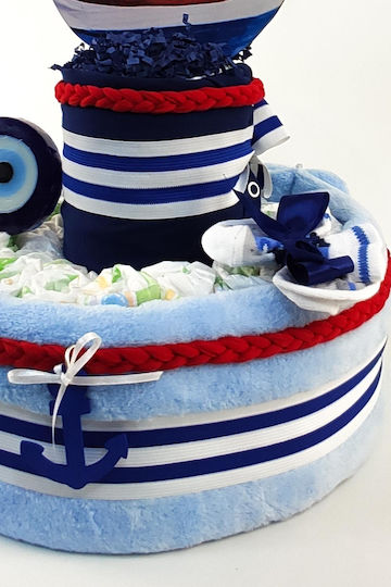 Dama Koupa Diaper Cake din Lemn pentru Băiat