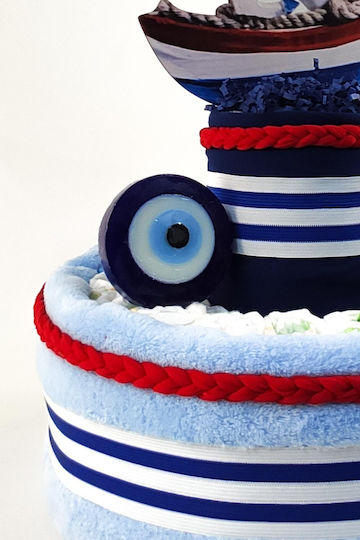 Dama Koupa Diaper Cake din Lemn pentru Băiat