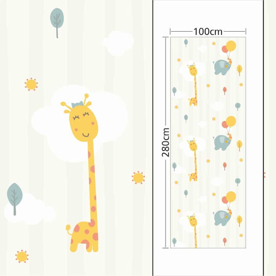 Wallpapere pentru copii Embosat Tapet cu Giraffe și Elefanți