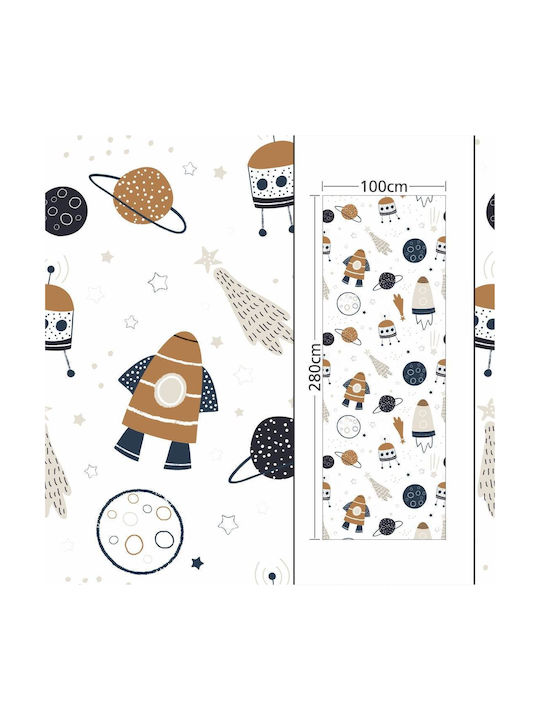 Embossed Kids Wallpaper Planets Spaceships
