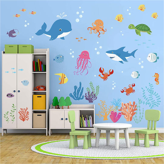 Decalmile Kids Wall Stickers Children's Room Under Sea Dm0193