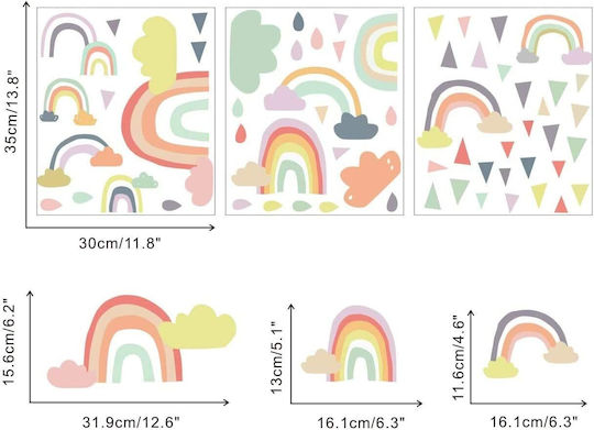 Kinder Wandsticker Regenschauer Regenbogen 001596