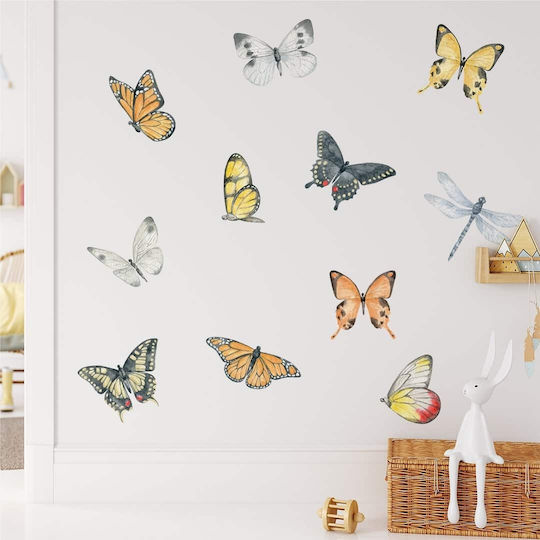 Kinder Wandsticker Set Schmetterlinge Libelle 100x100cm