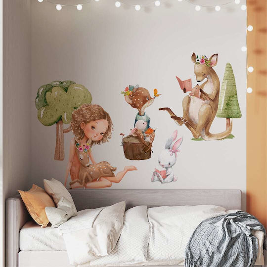 Thematischer Wandsticker Mädchen Im Wald 145x115cm