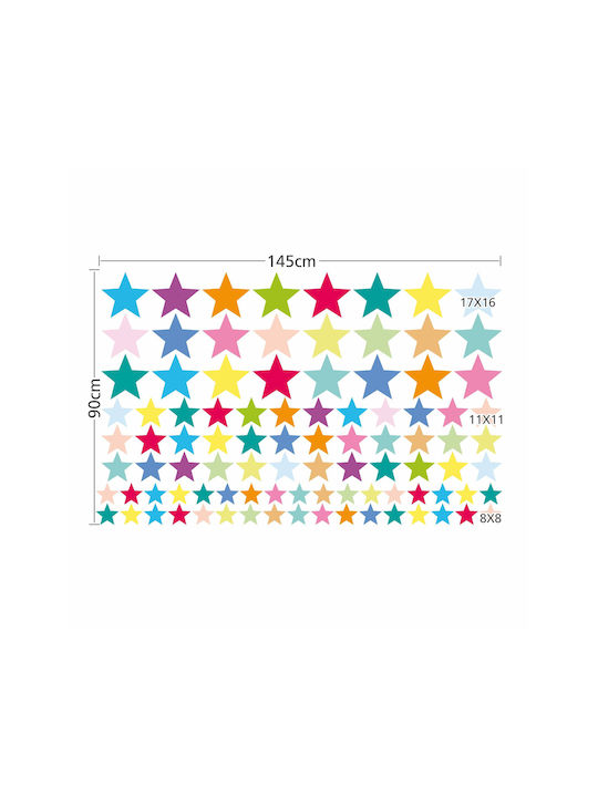 Caravelshop Kinder Wandsticker Fenster 145x90cm 95Stück