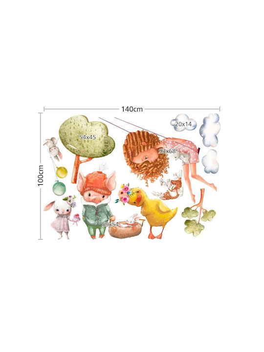Thematischer Wandsticker Mädchen Die Freunde Von 100x140cm