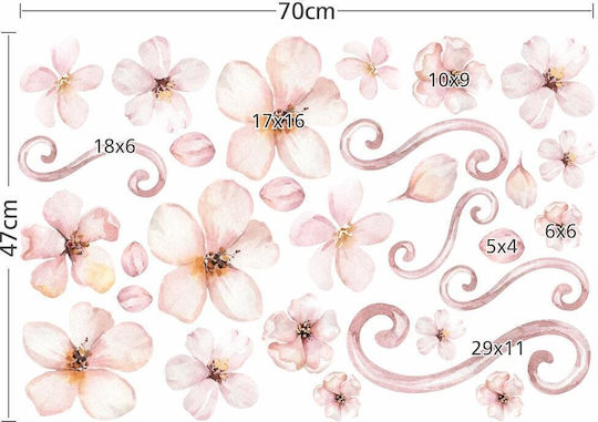 Kinder Wandsticker Blumen Set 70x47cm