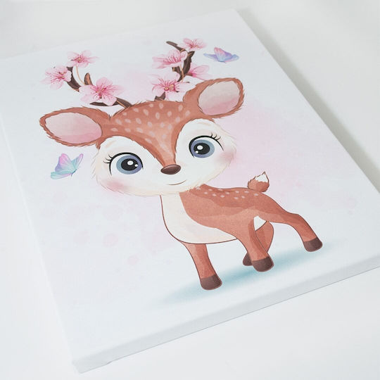 2-Teilig Kinder Wandkunst Leinwand Lama Reh Die Schmetterlinge