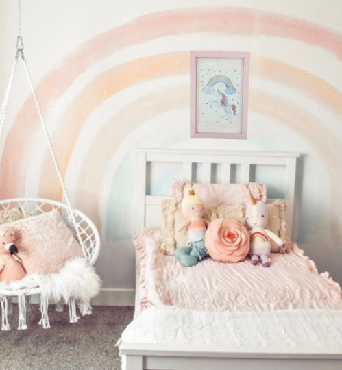 Handmade Wooden Framed Unicorn Rainbow Kids Wall Art