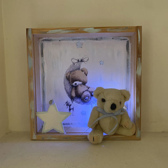 Illuminated Framed Led Bear Kid Wall Art
