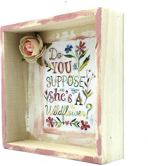 Handmade Wooden Framed Wildflower Pink