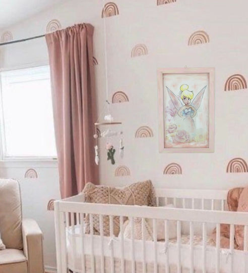 Handmade Wooden Tinkerbell Framed Wall Art
