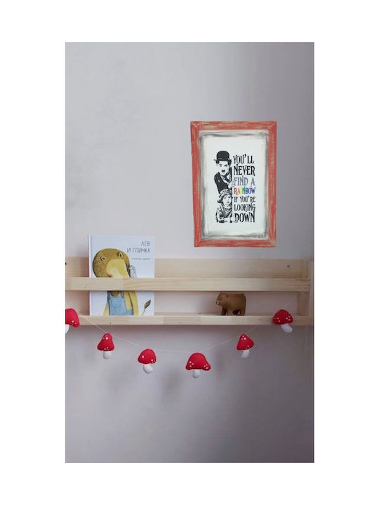Handgemalter Hölzernes Gerahmter Charlie Chaplin Kinder Wandkunst