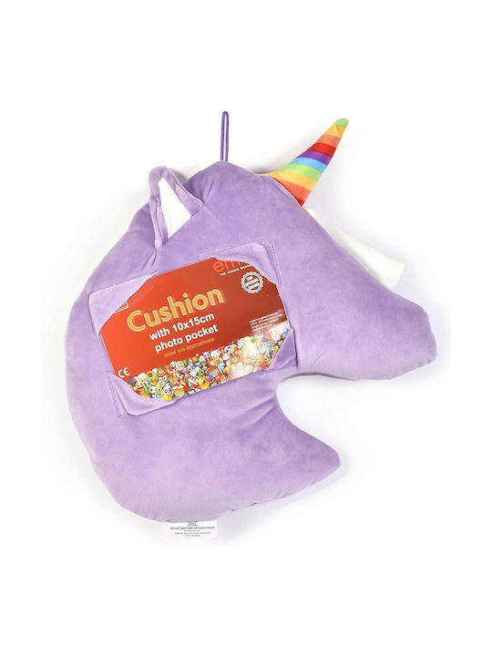 Μαξιλάρι-φωτογραφοθήκη Emoji Unicorn 30x30εκ