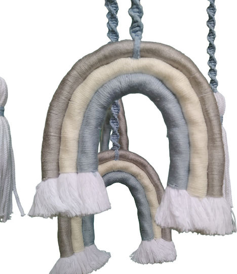 Mobile Macrame Regenbogen Hellblau