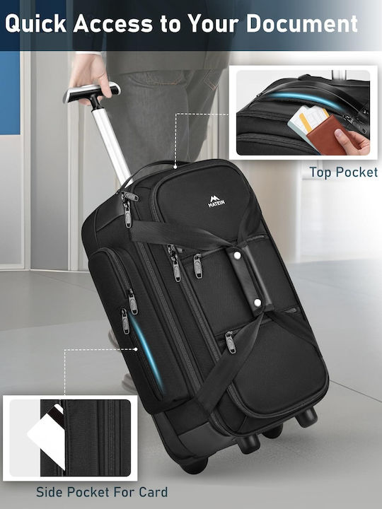 Matein Reise Koffer Kabine Stoff Schwarze mit 4 Räder