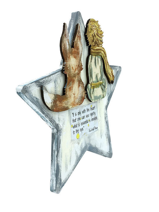 LiebeQueen Decorațiune de Perete pentru Copii Stea Albastru deschis din Lemn
