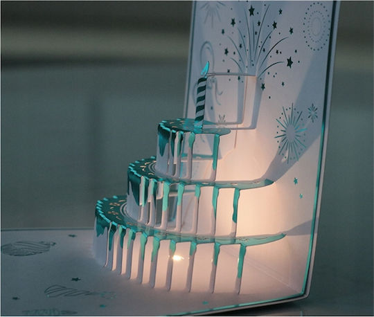 Birthday Card Playing Melody Music Light Cake Led Candle Plays Lights