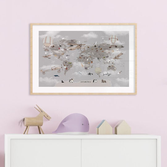 Posters Poster World Map of Animals Paper 20x15cm