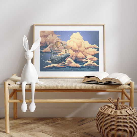 Poster Whale Flying Paper 20x15cm