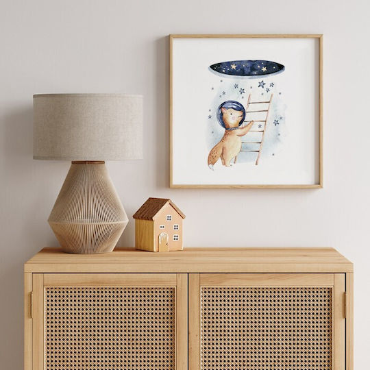 Poster Fox Girl Astronaut Paper 90x90cm