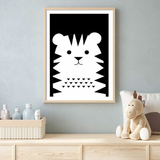 Poster Poster Black and White Tiger Paper 15x20cm