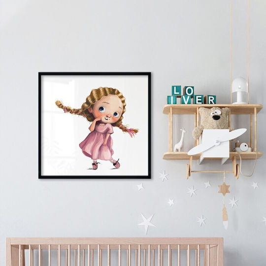 Girls Poster Girl with Braids Paper 90x90cm