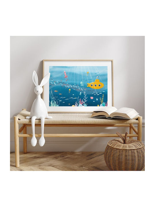 Kinderposter Poster Gelbes U-Boot Im Meeresgrund Papier 20x15cm