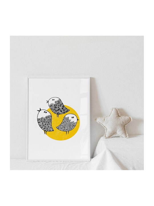 Αφίσες Poster Ασπρόμαυρα Πουλάκια Χαρτί 15x20cm