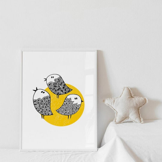 Poster Posters Black and White Little Birds Paper 15x20cm