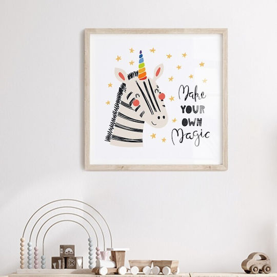Zebra Unicorn Poster Kids Poster Paper 40x40cm