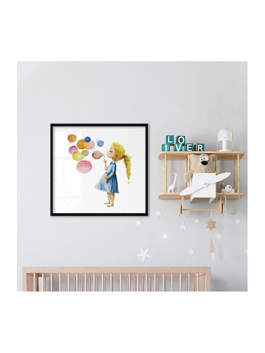 Αφίσες Poster Κοριτσάκι Κάνει Φούσκες Χαρτί 40x40cm