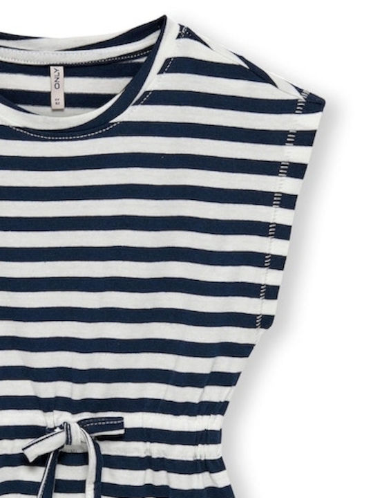 Children's Dress Short Sleeve Striped Blue