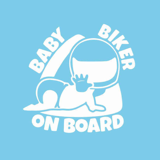 Baby Biker On Board White Sticker Www.frisky.gr