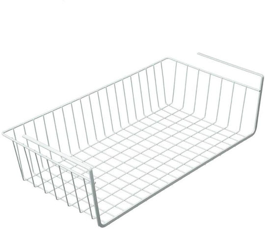 Pendant Metal Basket Shelf 40.5x26x13.5cm White