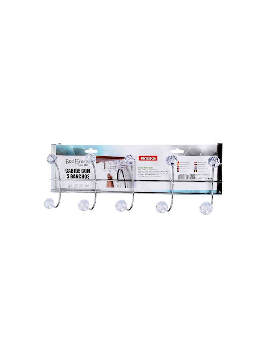 Door Hook 5 Slots Metallic