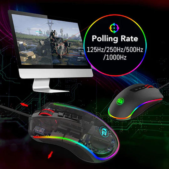 Redragon M711 Cobra V2 RGB Gaming Ποντίκι 10000 DPI Μαύρο