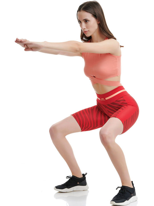 Women's Bike Training Legging High Waisted Red