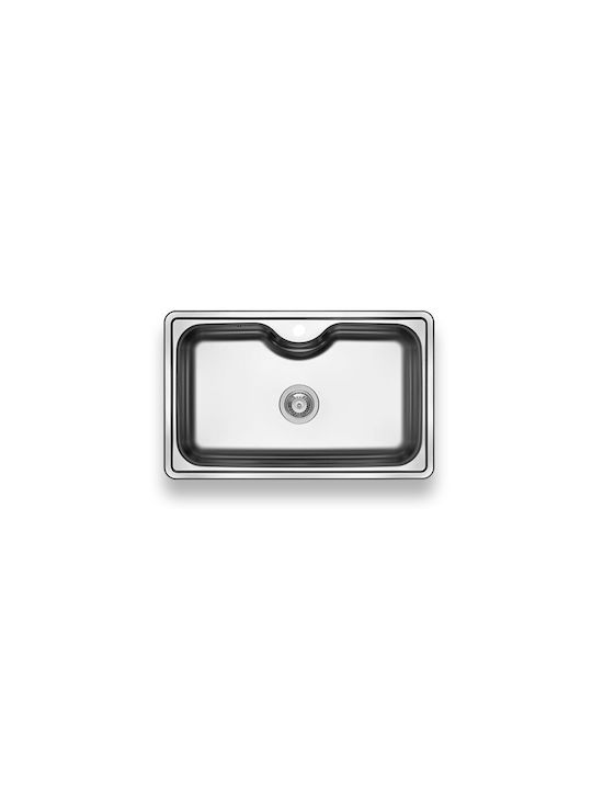 Maidtec Inset 1B 101050601 Drop-In Sink Inox Satin W80xD50cm Silver