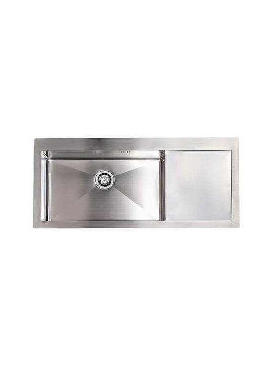 Fortinox Squadro 29115R-110 Drop-In Sink Left Inox Satin W116xD51cm Silver