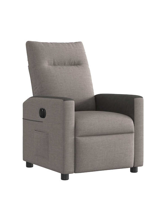 Armchair with Footstool Taupe 50x54x100cm