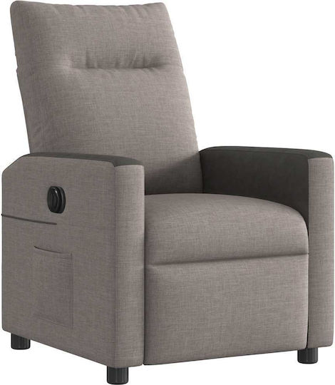 Sessel mit Fußhocker Taupe 50x54x100cm