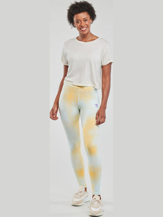 Allover Print Women's Long Training Legging High Waisted Beige