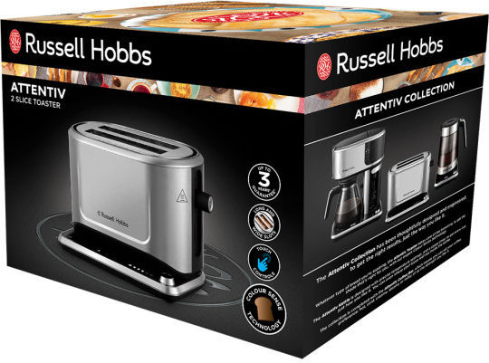 Russell Hobbs Attentiv Φρυγανιέρα 2 Θέσεων 1640W Inox